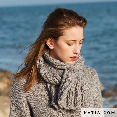 wzor dzianina szydelko kobieta szal jesien zima katia 6053 24 p