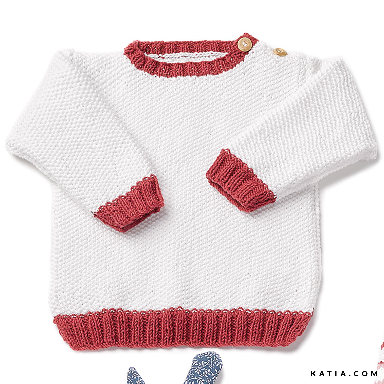 pattern knit crochet baby sweater spring summer katia 6070 43 g