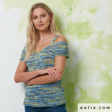 patroon breien haken dames topje lente zomer katia 6072 26 p