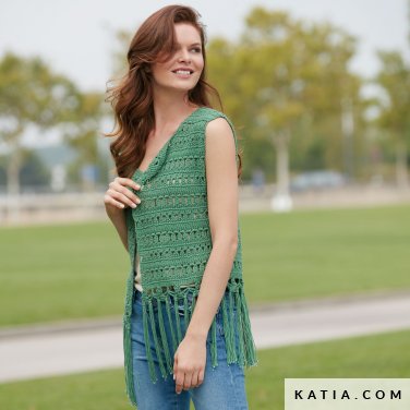 patroon breien haken dames vest lente zomer katia 6073 60 p