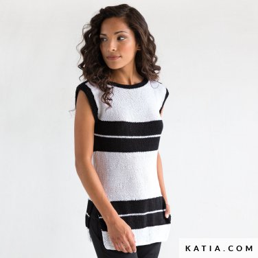 pattern knit crochet woman top spring summer katia 6073 10 p