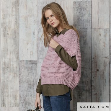 patron tejer punto ganchillo mujer poncho otono invierno katia 6091 46 p