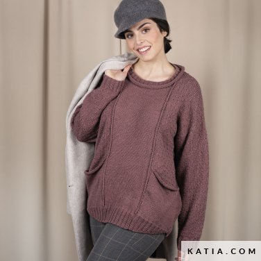 pattern knit crochet woman sweater autumn winter katia 6101 39 p