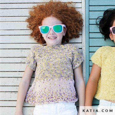 patroon breien haken kinderen trui lente zomer katia 6121 4 p