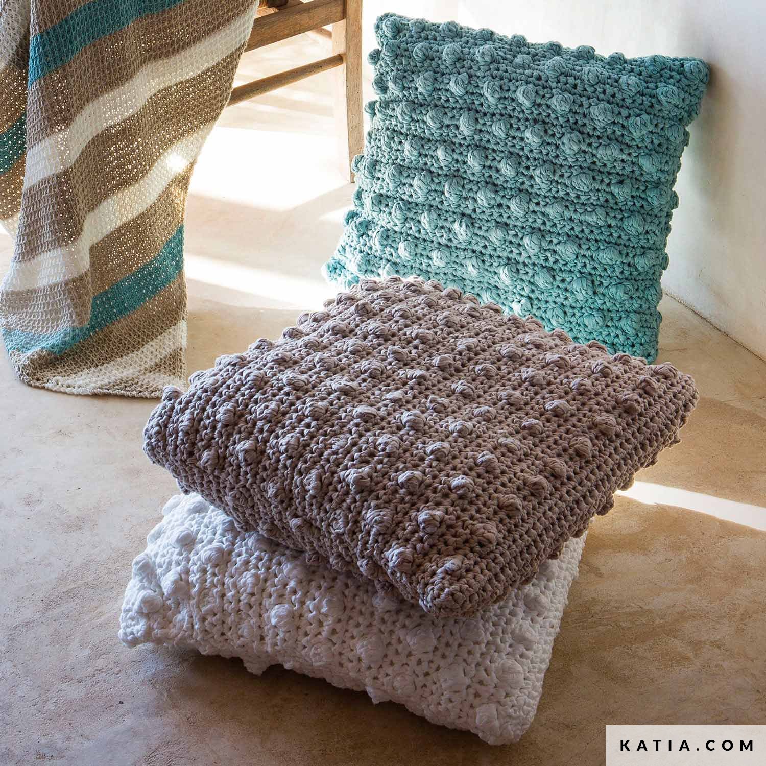 pattern knit crochet home cushion spring summer katia 6124 28 g
