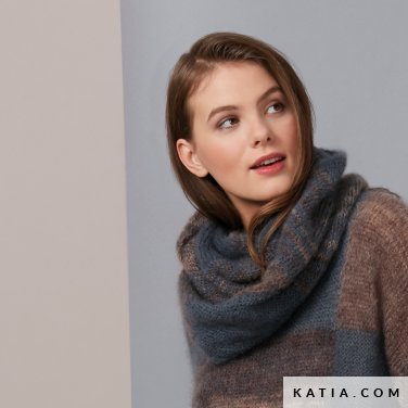 anleitung stricken hakeln damen rundschal herbst winter katia 6136 23 p