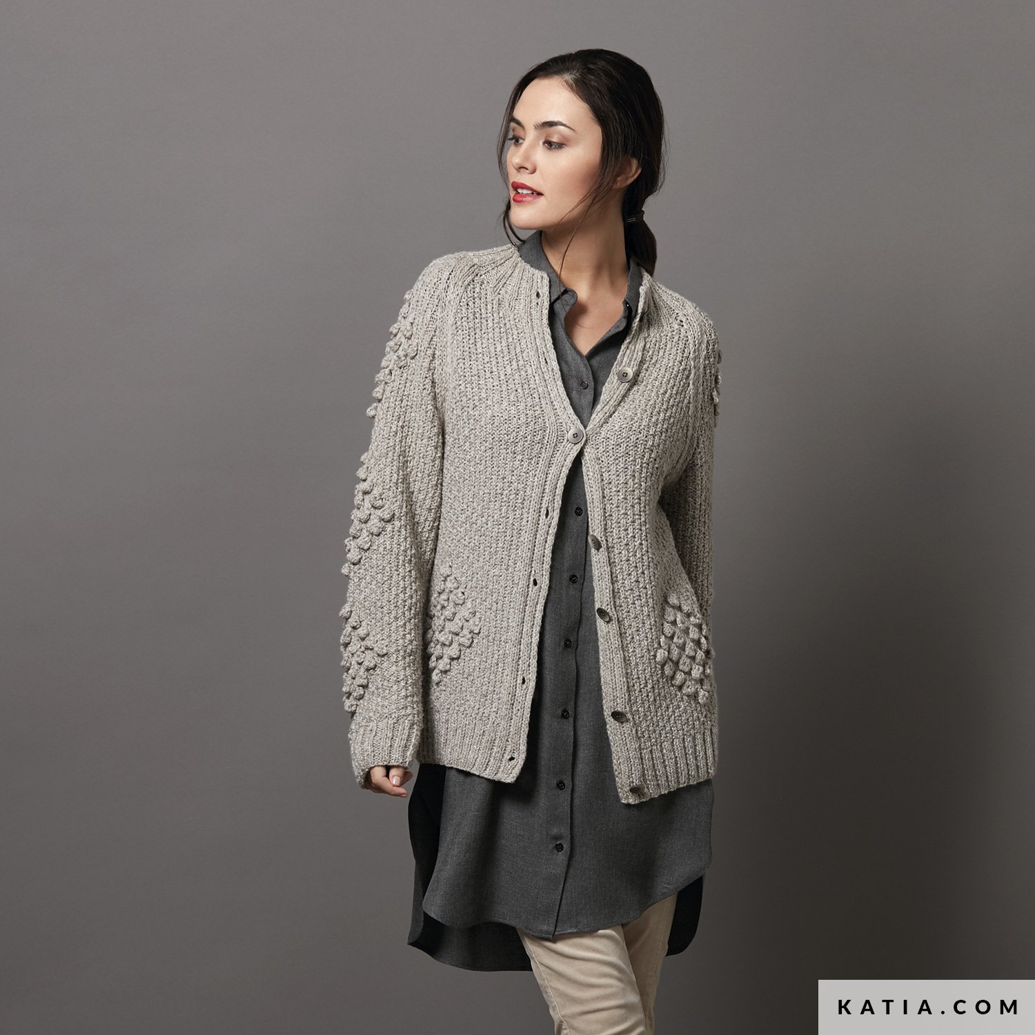patroon breien haken dames jas herfst winter katia 6136 51 g