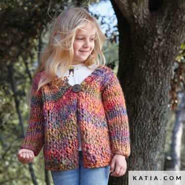patron tejer punto ganchillo ninos chaqueta otono invierno katia 6138 35 p
