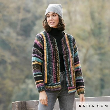 wzor dzianina szydelko kobieta kurtka jesien zima katia 6139 32 p