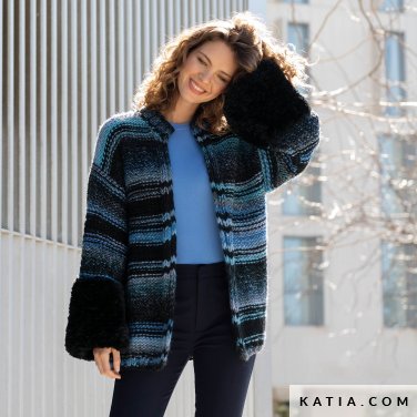 pattern knit crochet woman jacket autumn winter katia 6140 32 p