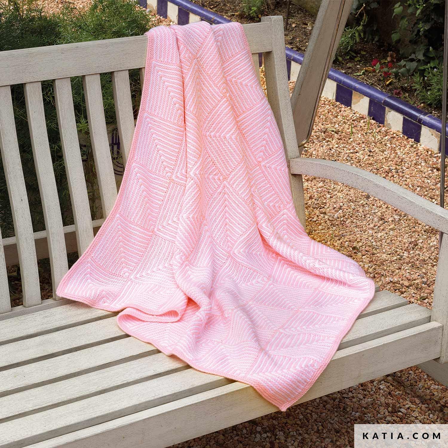 pattern knit crochet baby blanket spring summer katia 6163 16 g
