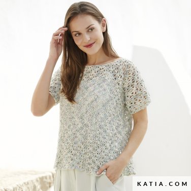 patroon breien haken dames trui lente zomer katia 6166 28 p