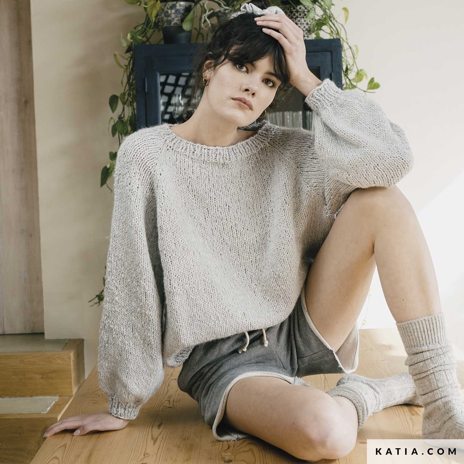 pattern knit crochet woman sweater autumn winter katia 6183 16 g