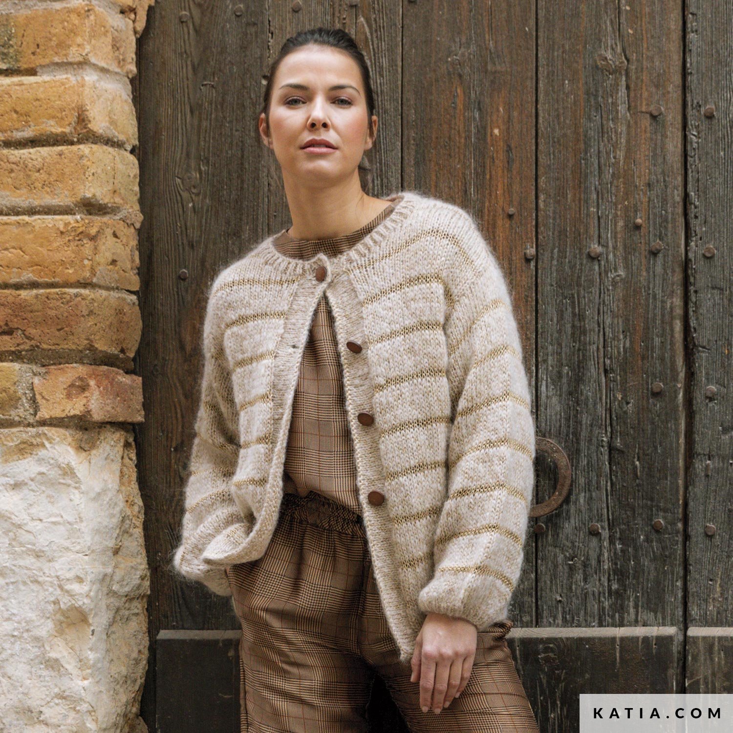patron tejer punto ganchillo mujer chaqueta otono invierno katia 6184 31 g