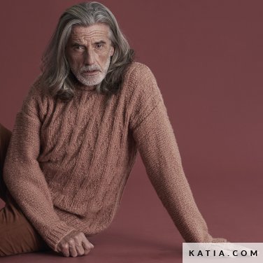 schema maglia uncinetto uomo maglia autunno inverno katia 6185 44 p