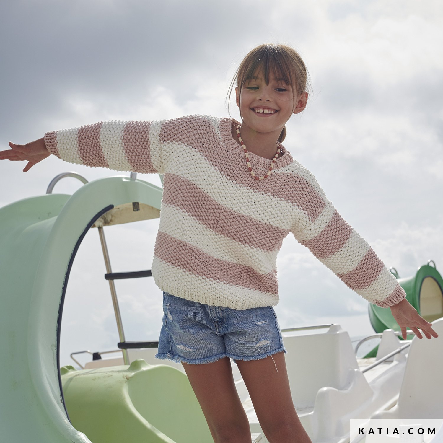 patron tricoter tricot crochet enfant pull printemps ete katia 6196 20 02 g
