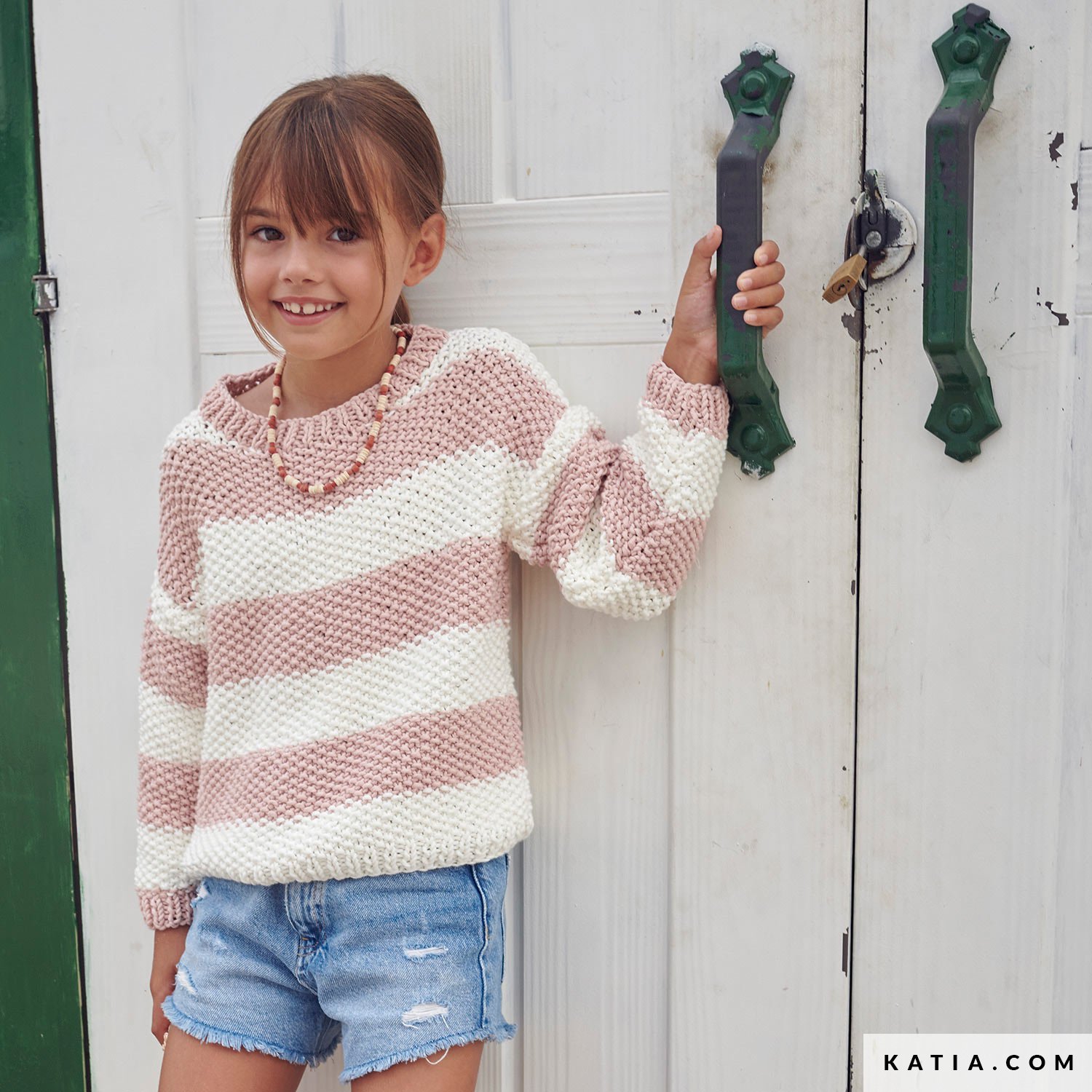 patron tricoter tricot crochet enfant pull printemps ete katia 6196 20 g