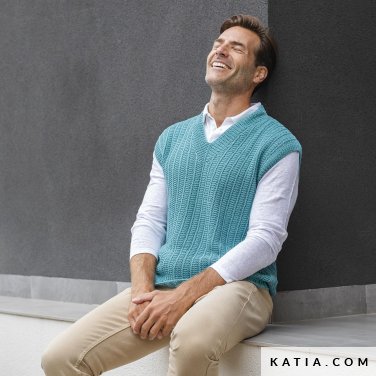 patron tricoter tricot crochet homme gilet printemps ete katia 6197 27 p
