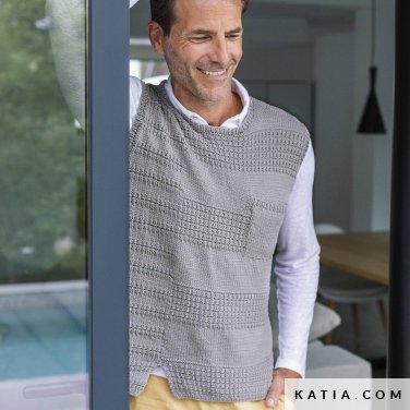 patron tricoter tricot crochet homme gilet printemps ete katia 6197 49 p