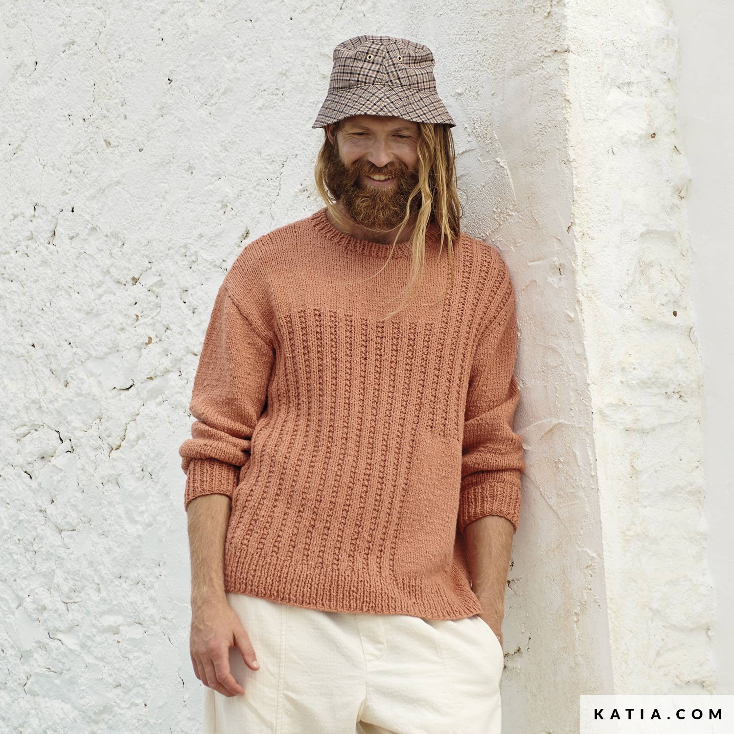 anleitung stricken hakeln herren pullover fruhjahr sommer katia 6198 14 g