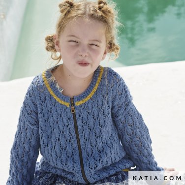 pattern knit crochet kids jacket spring summer katia 6198 1 p