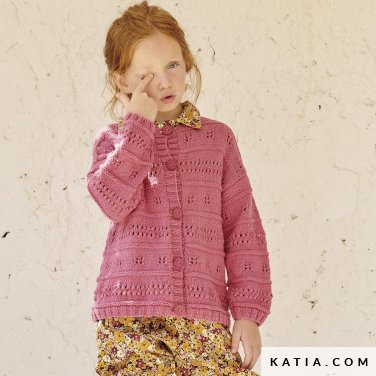 pattern knit crochet kids jacket spring summer katia 6198 7 p
