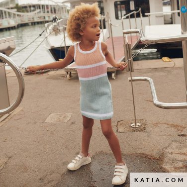 patron tricoter tricot crochet enfant robe printemps ete katia 6220 4 p