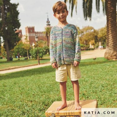 pattern knit crochet kids jacket spring summer katia 6220 14 p