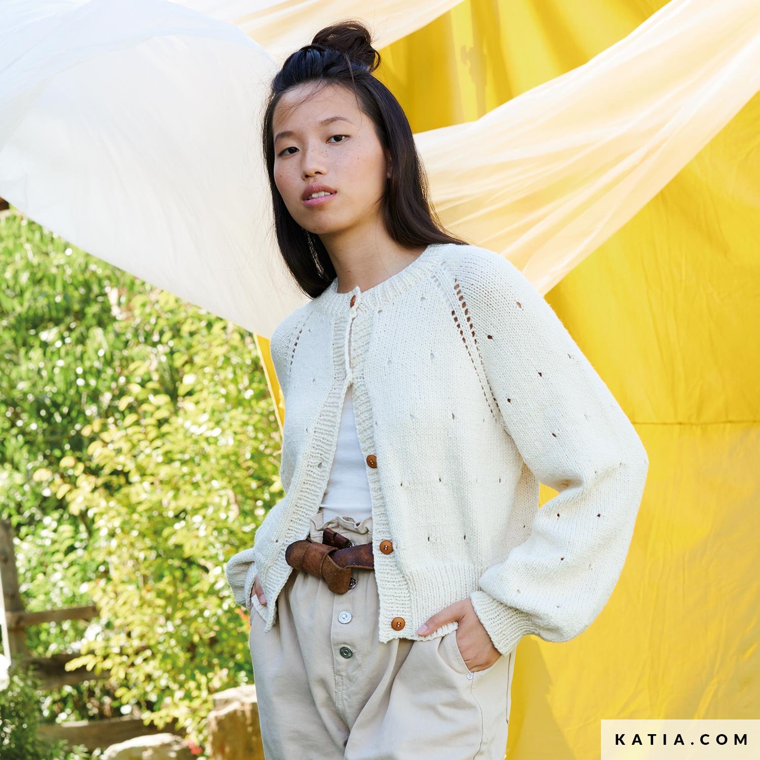 pattern knit crochet woman jacket spring summer katia 6221 3 g