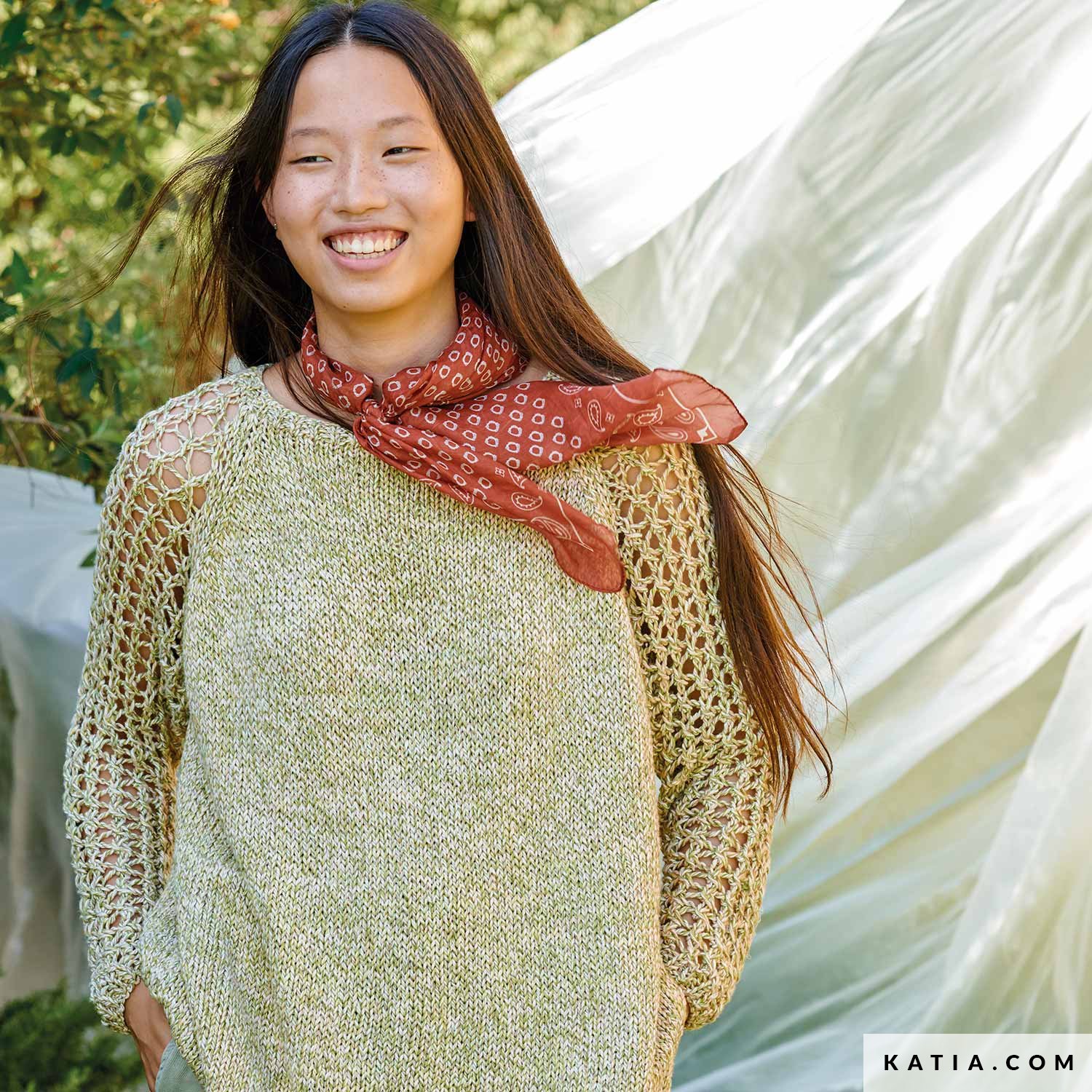 pattern knit crochet woman sweater spring summer katia 6221 10 01 g