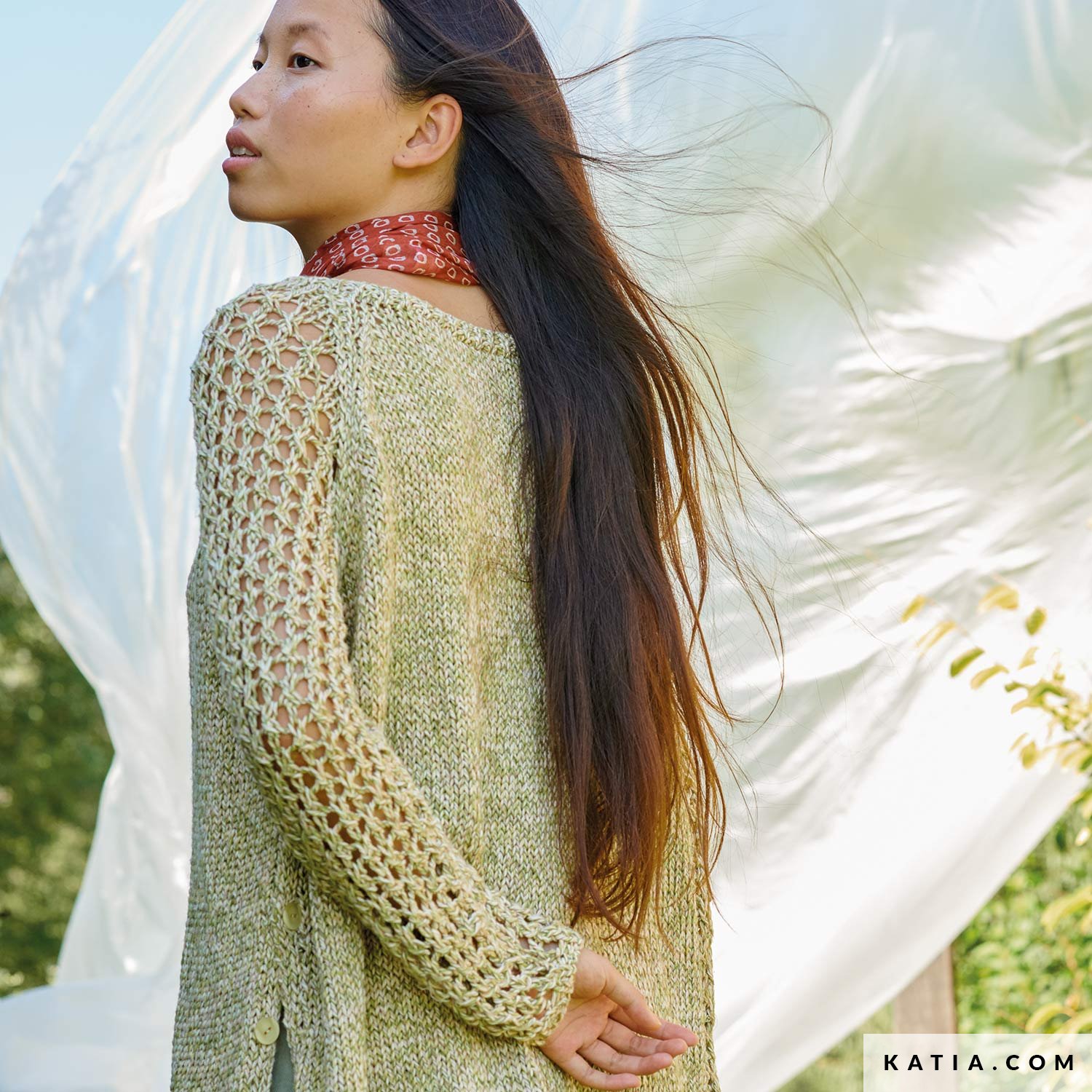 pattern knit crochet woman sweater spring summer katia 6221 10 02 g