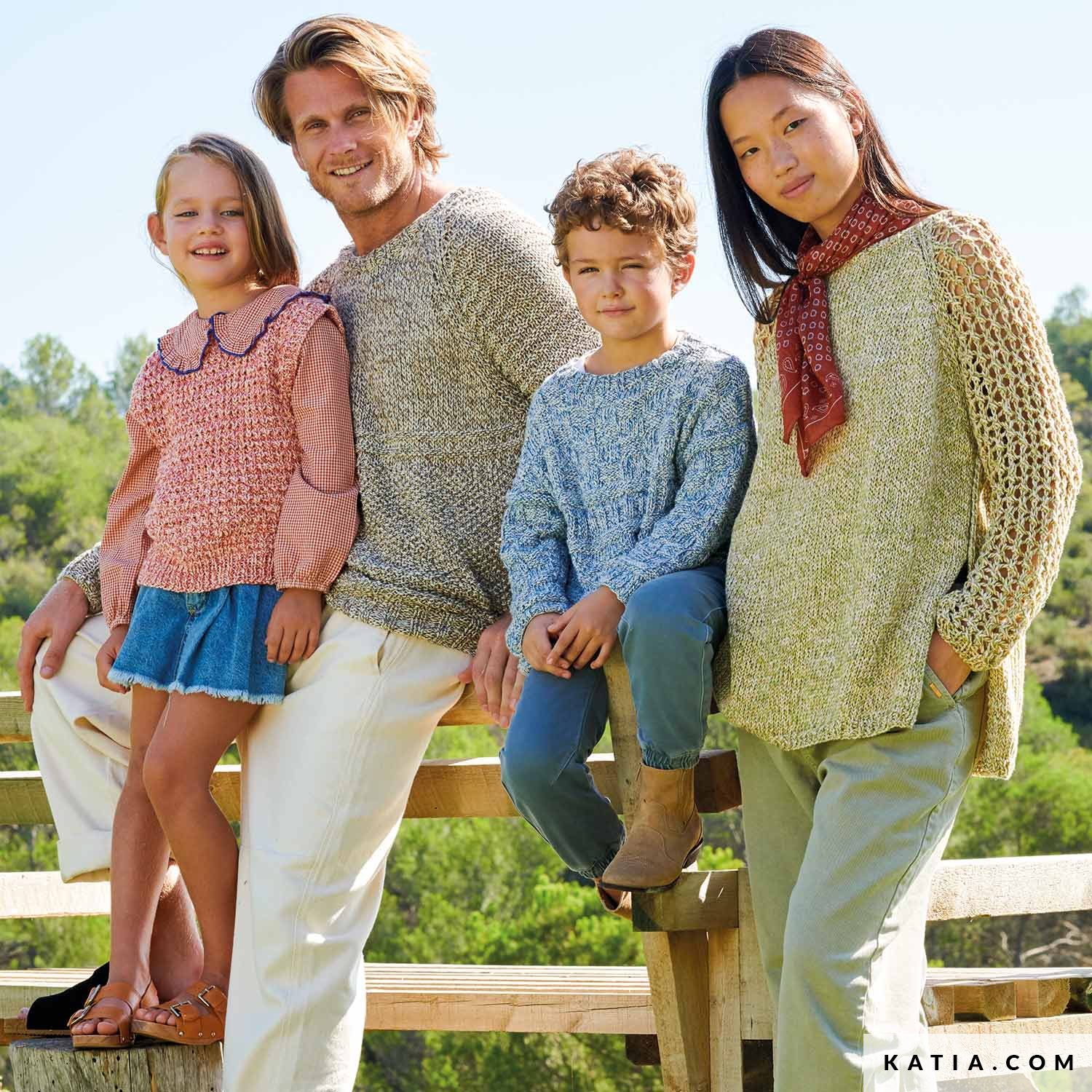 pattern knit crochet woman sweater spring summer katia 6221 10 04 g