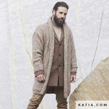 anleitung stricken hakeln herren jacke herbst winter katia 6235 33 p