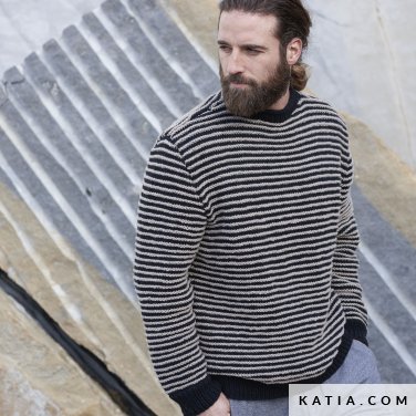 patroon breien haken heren trui herfst winter katia 6235 38 p