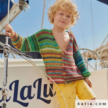 patron tejer punto ganchillo ninos chaqueta primavera verano katia 6253 25 p