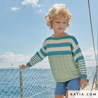 patron tejer punto ganchillo ninos jersey primavera verano katia 6253 30 p