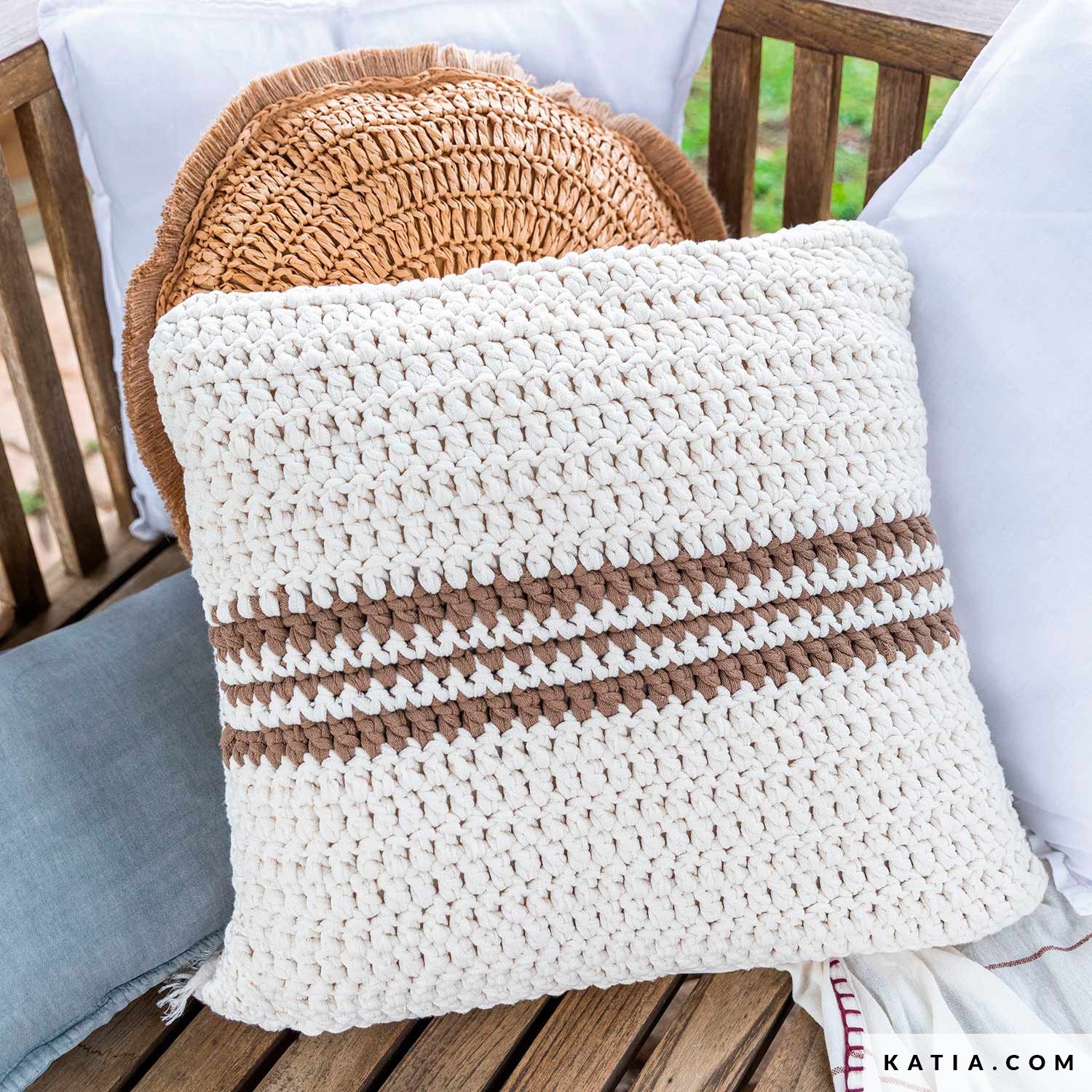 anleitung stricken hakeln heimtextilien kissen fruhjahr sommer katia 6255 18 g