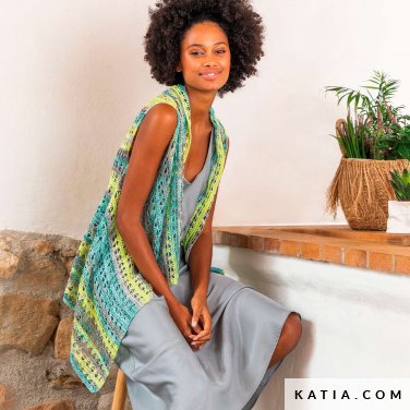 patroon breien haken dames vest lente zomer katia 6255 50 p