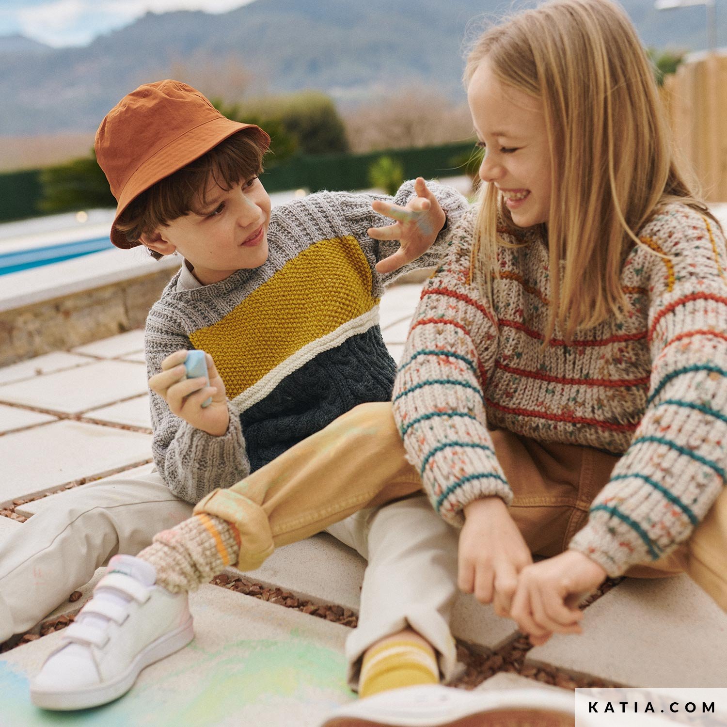 pattern knit crochet kids sweater autumn winter katia 6267 30 03 g