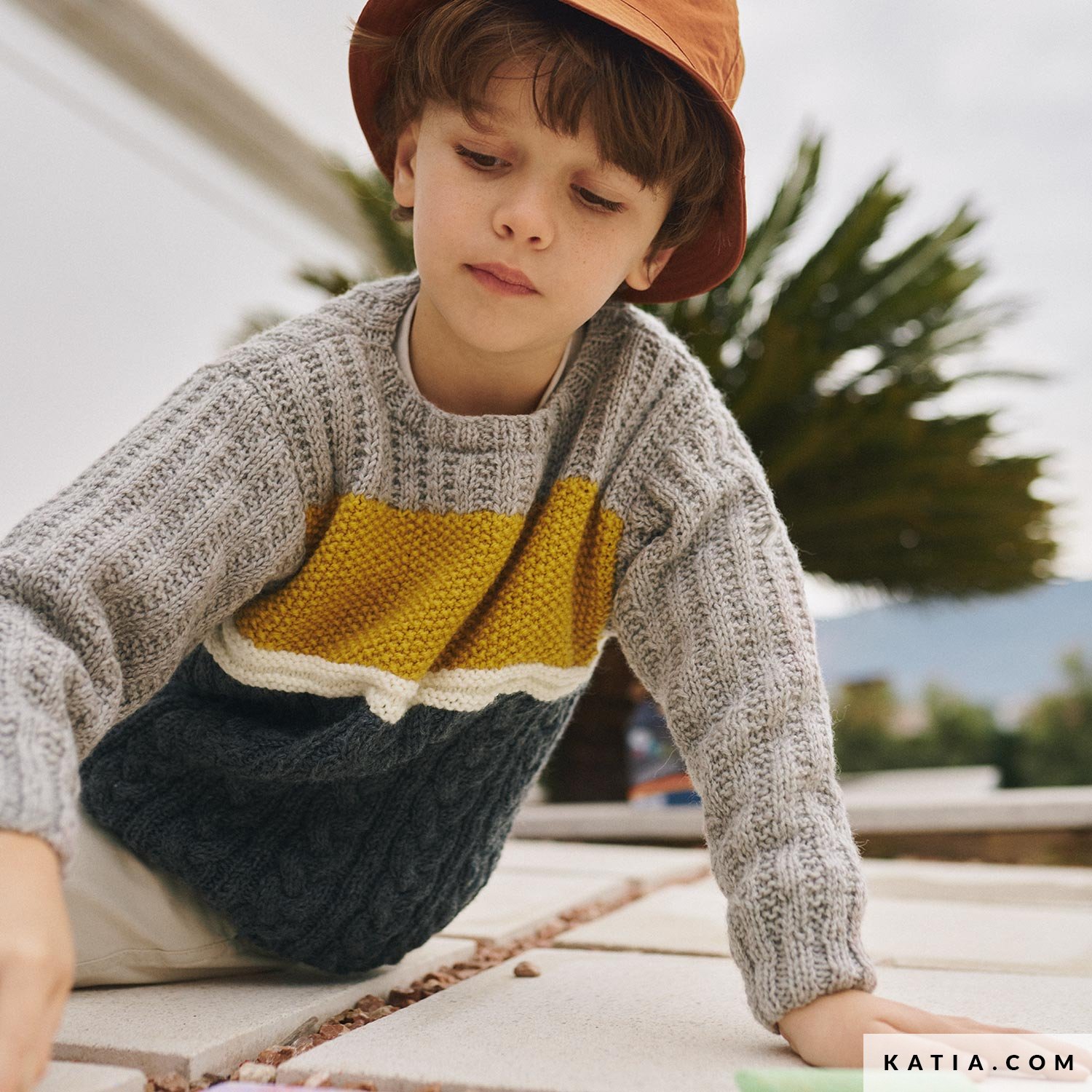pattern knit crochet kids sweater autumn winter katia 6267 30 g