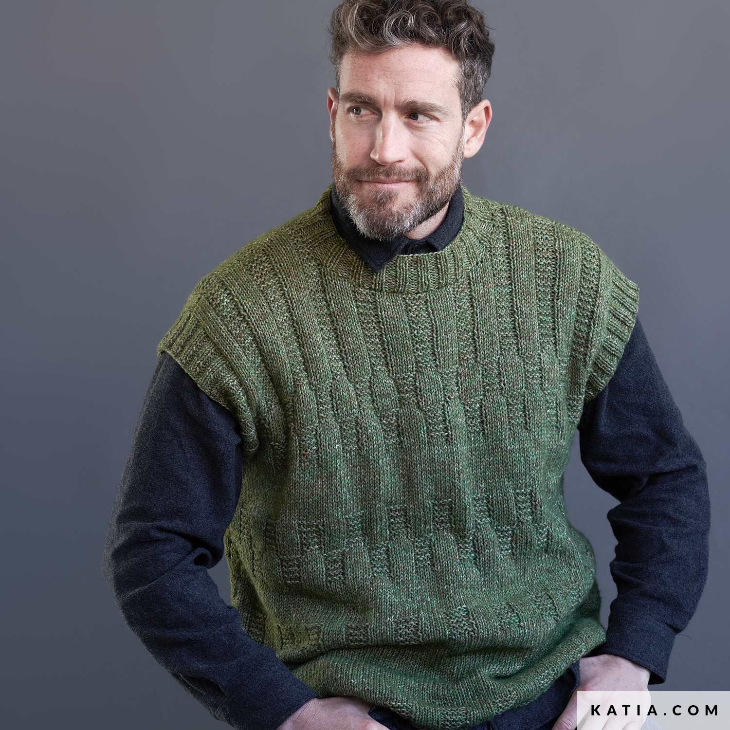 patroon breien haken heren vest herfst winter katia 6277 21 03 g