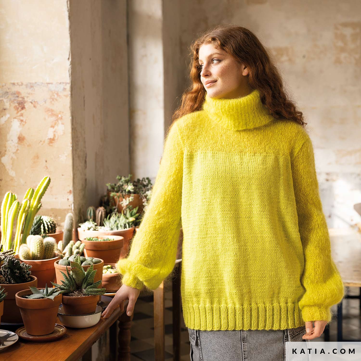 pattern knit crochet woman sweater autumn winter katia 6281 8 g