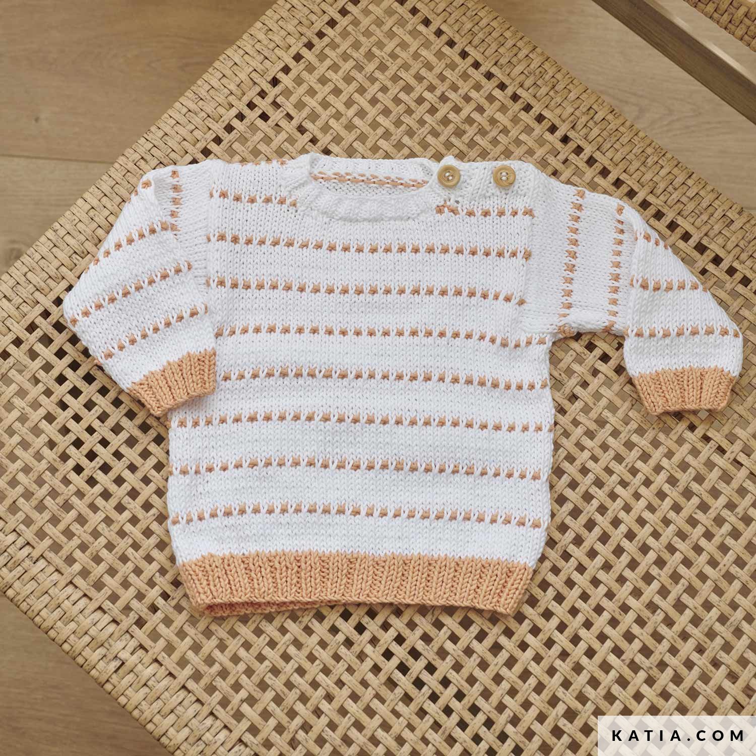 pattern knit crochet baby sweater spring summer katia 6283 7 02 g