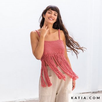 anleitung stricken hakeln damen top fruhjahr sommer katia 6286 7 w