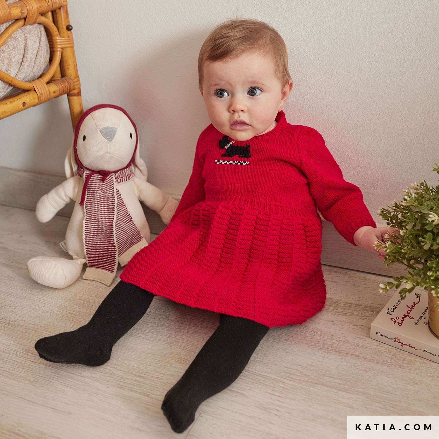 patron tejer punto ganchillo bebe vestido otono invierno katia 6304 20 01 g