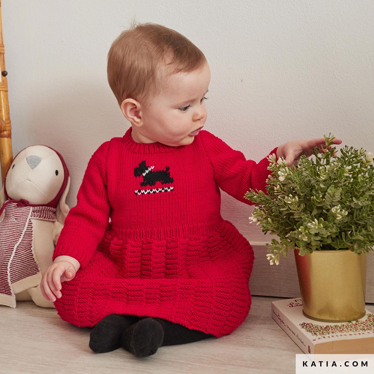 patron tejer punto ganchillo bebe vestido otono invierno katia 6304 20 g