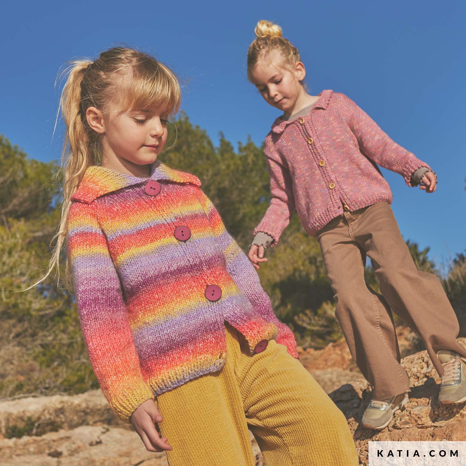 pattern knit crochet kids jacket autumn winter katia 6305 16 03 g