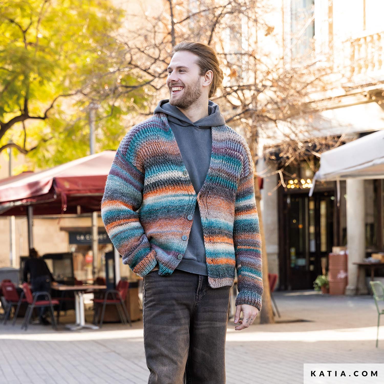 patroon breien haken heren jas herfst winter katia 6307 29 g