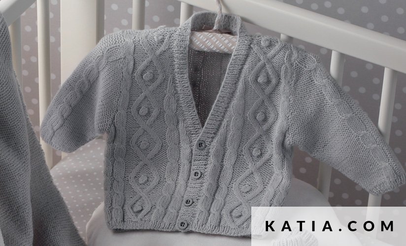 patron tejer punto ganchillo bebe chaqueta otono invierno katia 6714 25 g