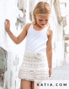 patroon breien haken kinderen minirok lente zomer katia 6766 2 p